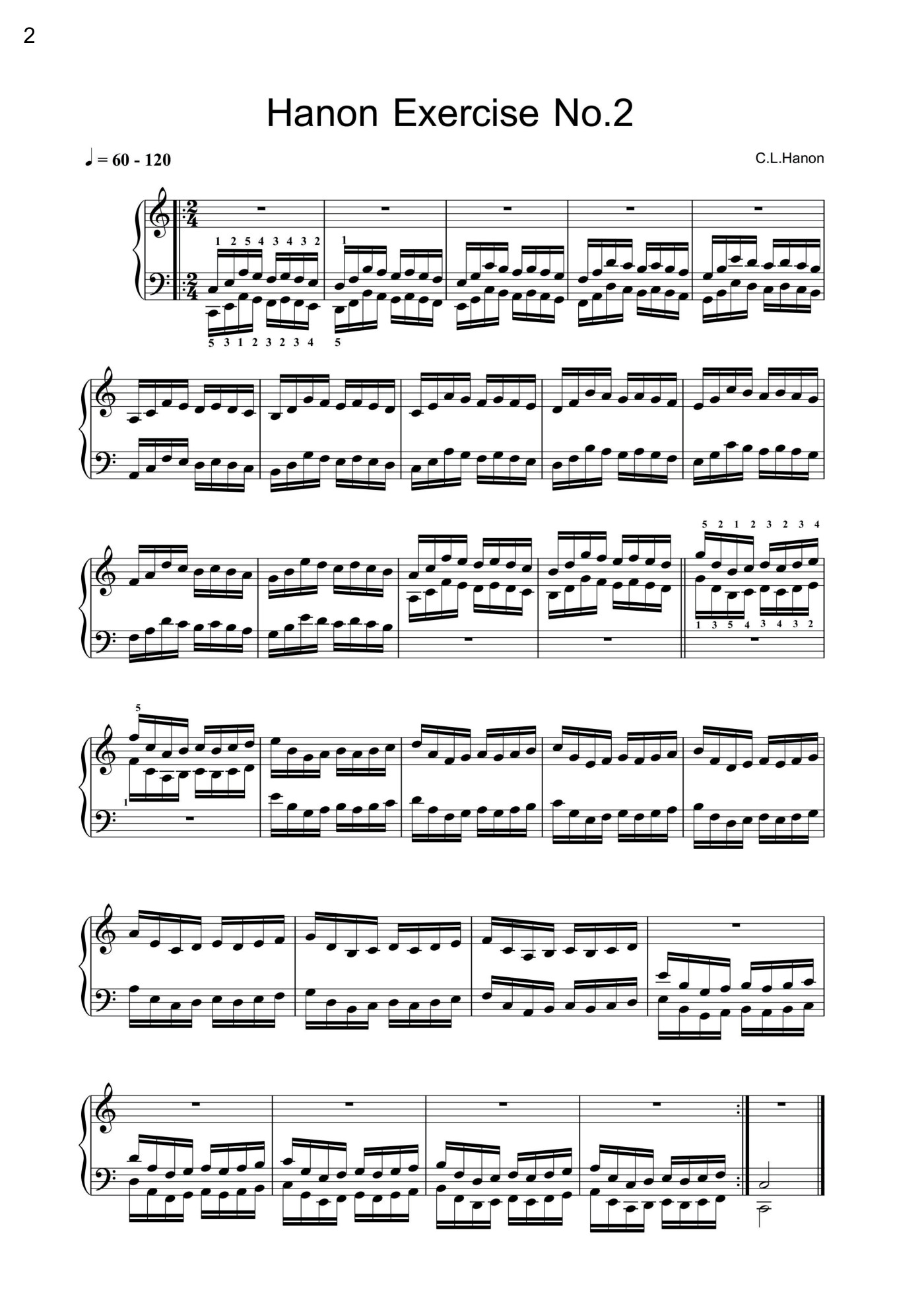 Preview of Hanon Piano Exercises, page 2
