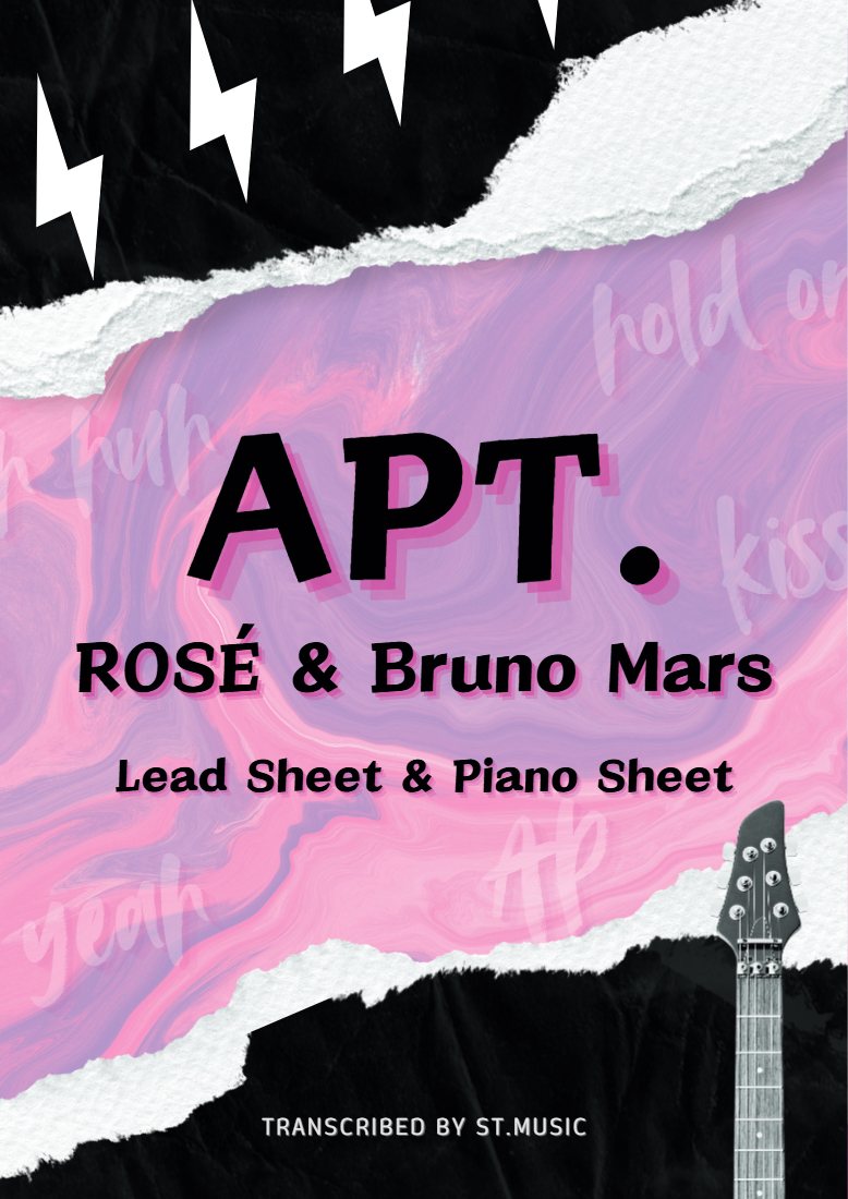 Piano book cover: APT. — ROSÉ & Bruno Mars
