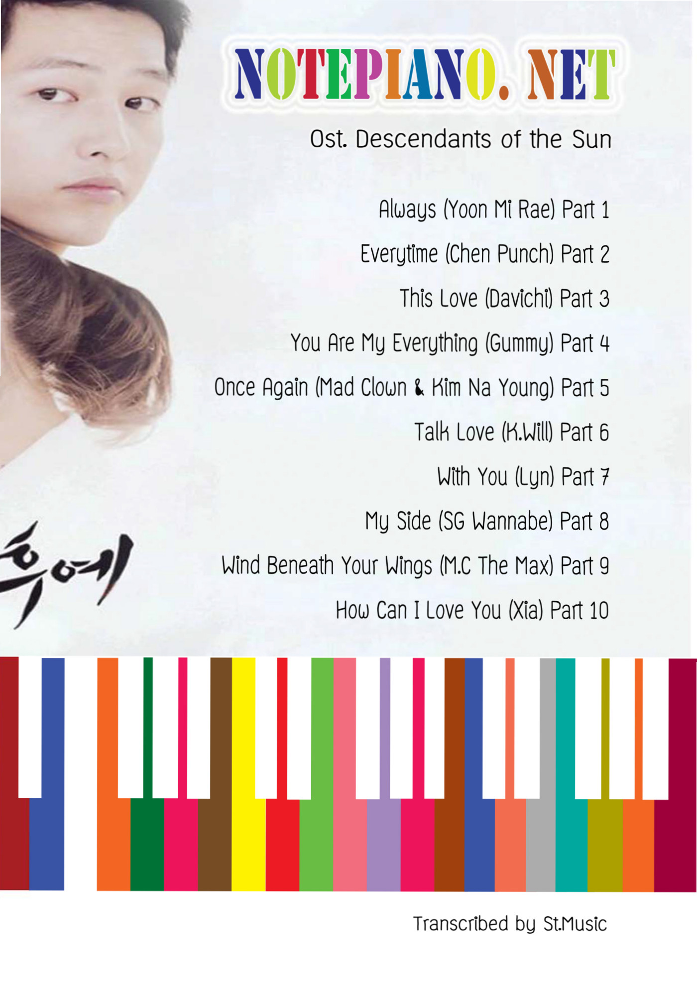 Piano book cover: Descendants of the Sun