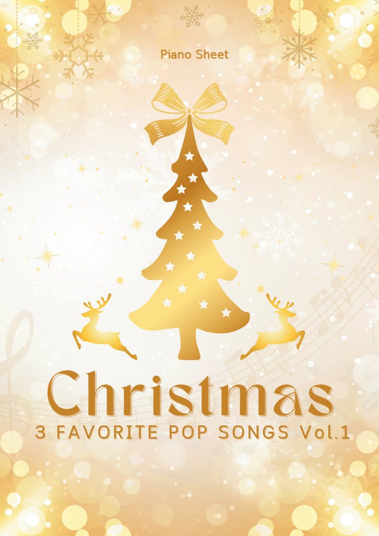 ปกหนังสือโน้ตเปียโน หนังสือโน้ตเปียโน Christmas Pop Songs Vol.1